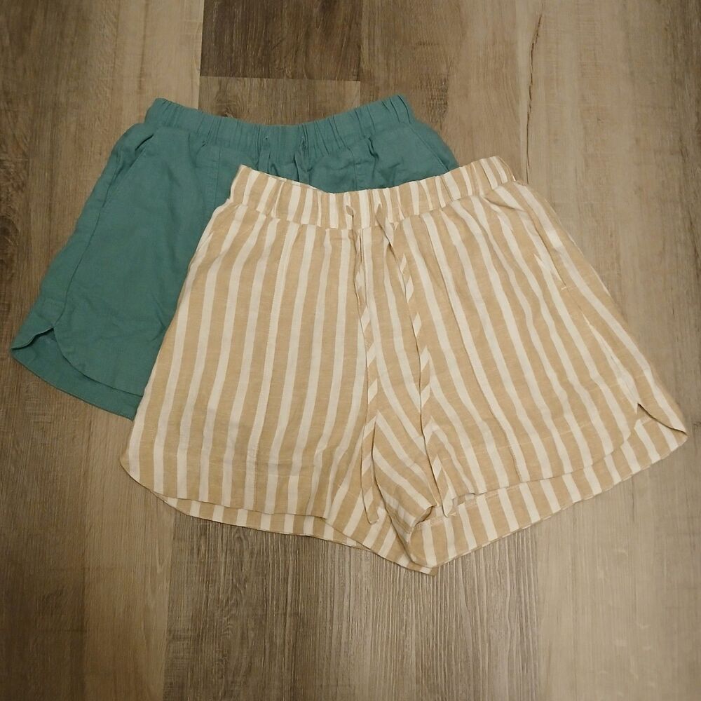 Set of 2 Universal Thread Linen-Blend Pull-On Shorts - Size XS